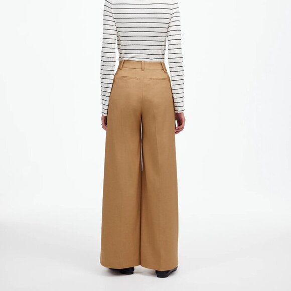 Madewell Harlow Superwide-Leg Trouser in Brushed Twill Tan Size 4/S NWT - Picture 3 of 12